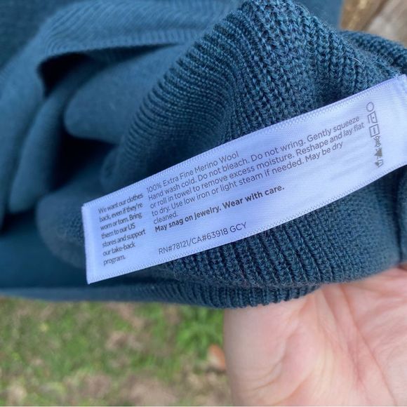 Eileen Fisher Italian Yarn Merino Wool Mock Turtleneck Sweater - Picture 4 of 6